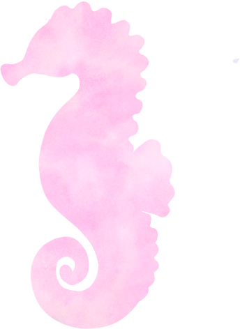 Watercolor Seahorse Silhouette